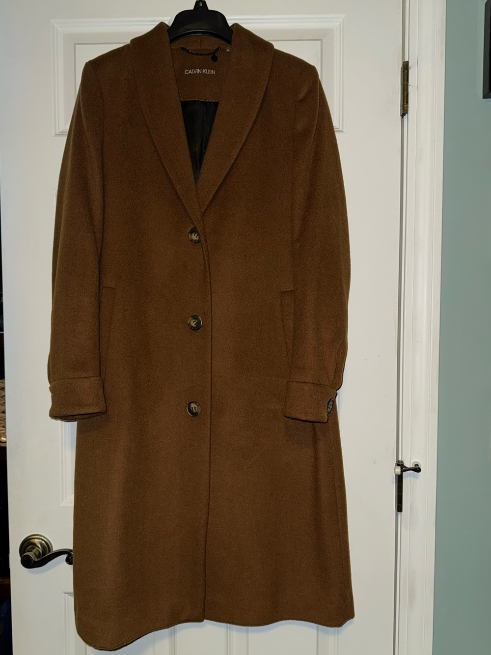 Calvin Klein Women's Single-Breast Shawl Collar Walker Coat